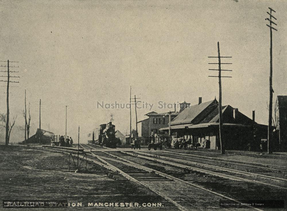 Postcard: Railroad Station, Manchester, Connecticut